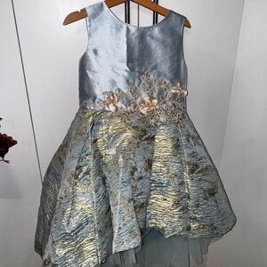 Charming Kids Dress in Silver and Gold